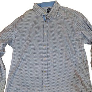 english laundry mens long sleeve button front embroidery shirt size XL